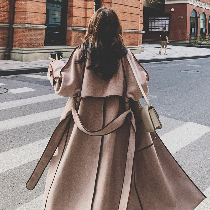 现货韩版包边毛呢气质中长款287-F892-P170-K248，女装毛呢外套，浙宝287