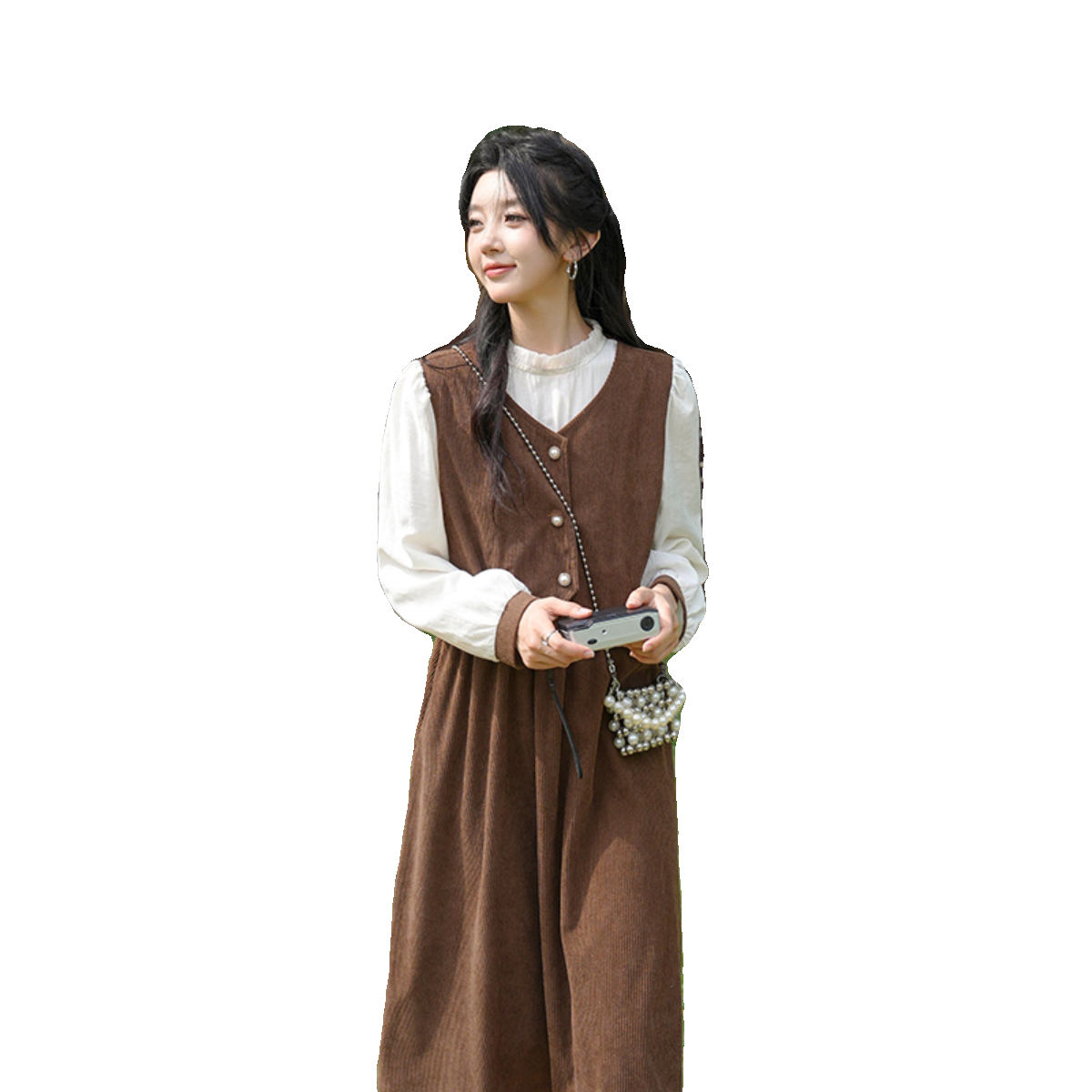 24春新款-简约甜美风灯芯绒假两件女主裙287-2803-P120-K168,女装连衣裙,浙宝287