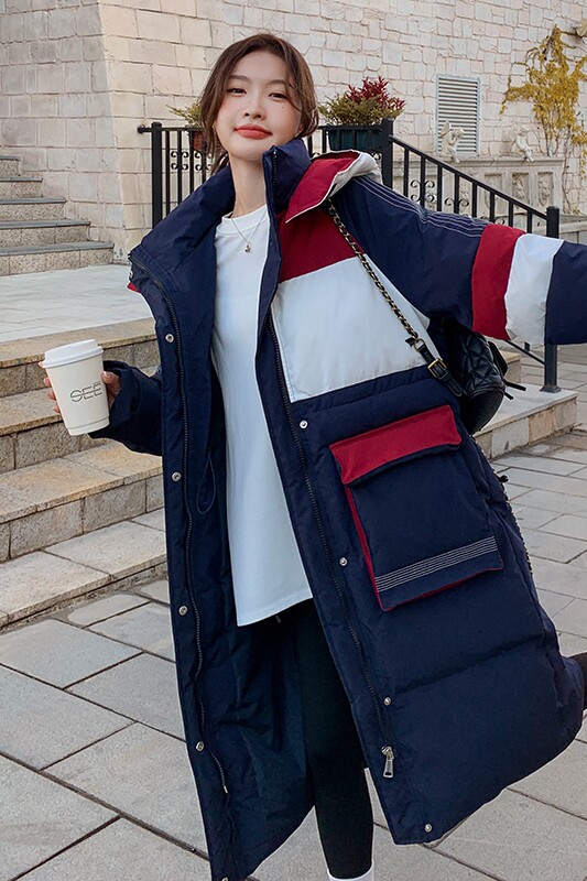 独特超好看撞色长款羽绒棉服女冬2024新款设计感小众棉衣棉袄外套,女装棉衣/棉服,浙宝287