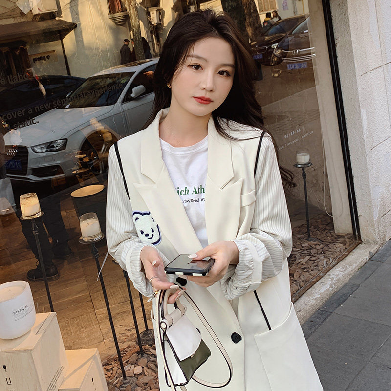 【现货】后开叉小熊撞色拼接西装Z287-2211-P120-K178,女装西装,浙宝287