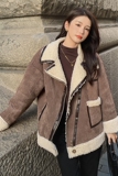 [现货]冬季新款帅气机车皮毛一体服287F2255P185K268，女装短外套，浙宝287