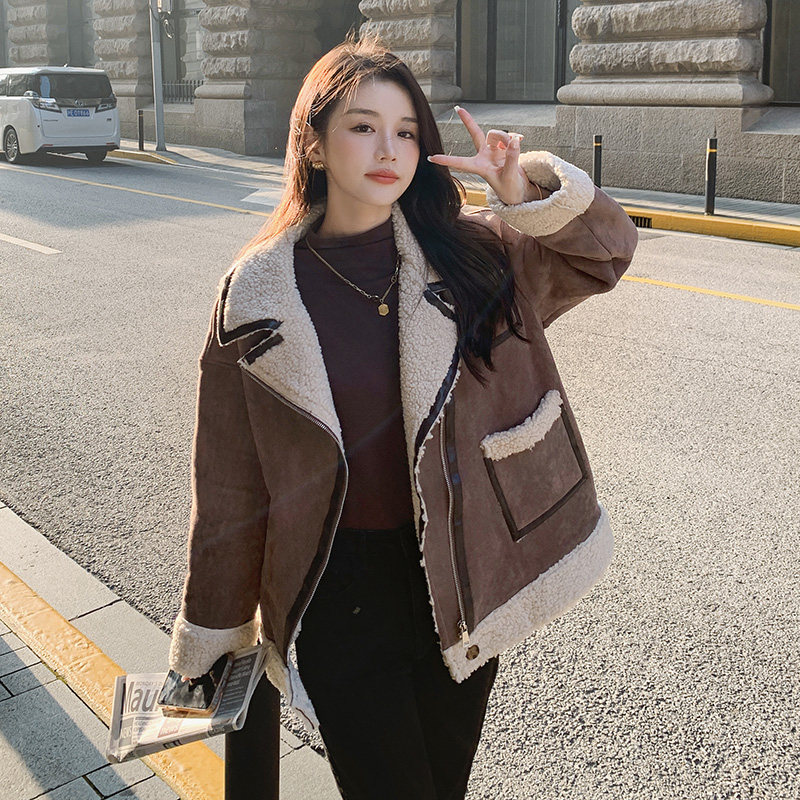 [现货]冬季新款帅气机车皮毛一体服287F2255P185K268,女装短外套,浙宝287