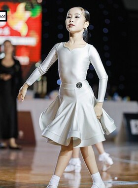 皇朝拉丁舞服女儿童专业规定比赛服新款练功服套装HC6221+HC7137
