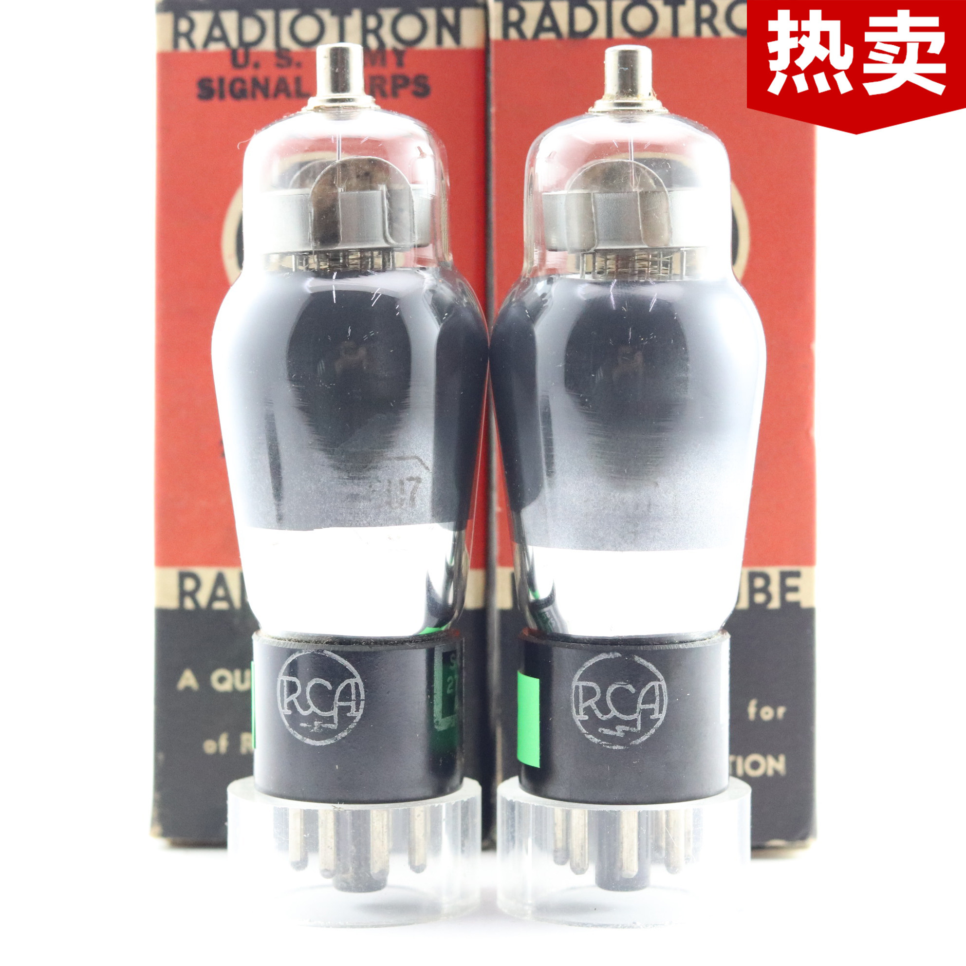 一批全新美国原盒rca 6u7g/6米7/6j7/ef37/6k7带d环喷碳6u7电子管