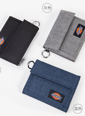 Dickies三折叠钱包经典复古涤纶多卡位银行卡包驾驶证包男女同款