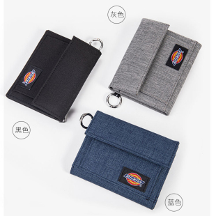 Dickies三折叠钱包经典 复古涤纶多卡位银行卡包驾驶证包男女同款