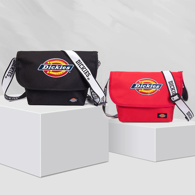 Dickies 提花背带邮差包印花LOGO款工装包盖式单肩斜挎包情侣款