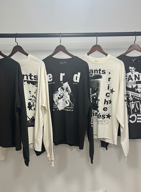 ERD忧郁的富二代人像休闲男女cleanfit风格高街长袖T恤