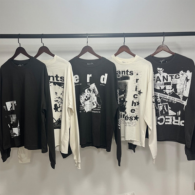 ERD忧郁的富二代人像休闲男女cleanfit风格高街长袖T恤