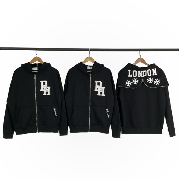 美潮发泡字母印花高街宽松开衫