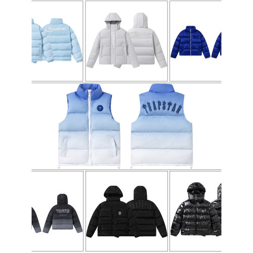 高版本Trapstar新款刺绣字母美式立领连帽潮流爆款休闲棉服冬