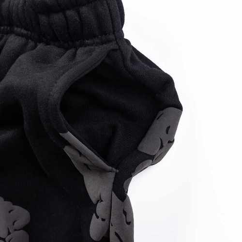 DENIM MONO TEARS黑灰发泡木棉花COTTON WREATH加绒卫衣帽衫长裤