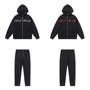 Trapstar美潮新款字母刺绣拉链开衫连帽卫衣加绒卫裤运动休闲套装