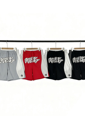 broken planet美式高街潮牌撞色刺绣logo字母印花休闲男女短裤