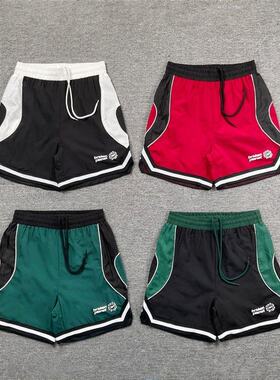 Broken Planet美式街头发泡字母印花拼接撞色短裤沙滩休闲速干裤