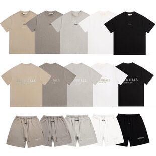 美式 男女休闲套装 T恤短裤 夏季 套装 FOG复线ESSENTIALS字母印花短袖