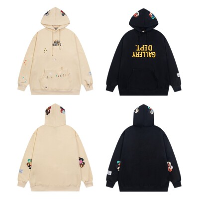 Gallery Dept新款刺绣字logo美潮高街男女宽松休闲潮流连帽卫衣