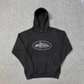 910 Black Printed Black Hooded Sweatshirt