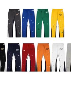 Gallery Dept手绘泼墨拼接抽绳高街休闲卫裤微喇男女宽松运动长裤