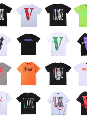 FRIES陈冠希同款中国龙烟雾LOVE闪电黑橙大V短袖男女t恤