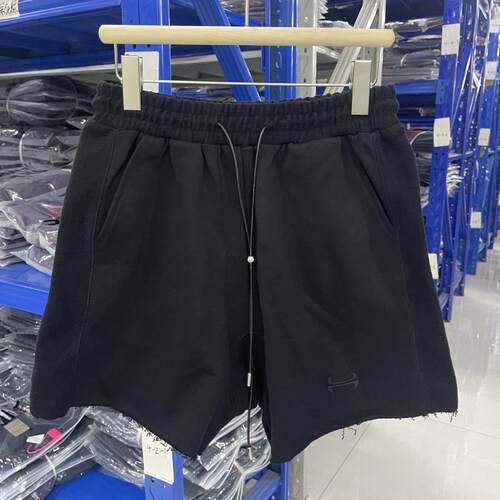 美式休闲卷边破坏男女运动短裤