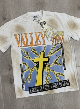 Vale Forever DREAMS TEE街头复古烫钻字母洗水做旧宽松短袖T恤夏
