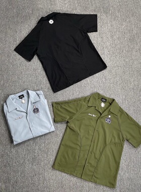 Broken Planet美式徽标刺绣字母短袖衬衫街头宽松休闲男女衬衣