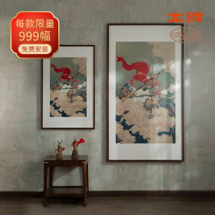 福禄齐天 太铜 手工錾刻 铜雕画 饰画 客厅玄关画沙发背景墙装