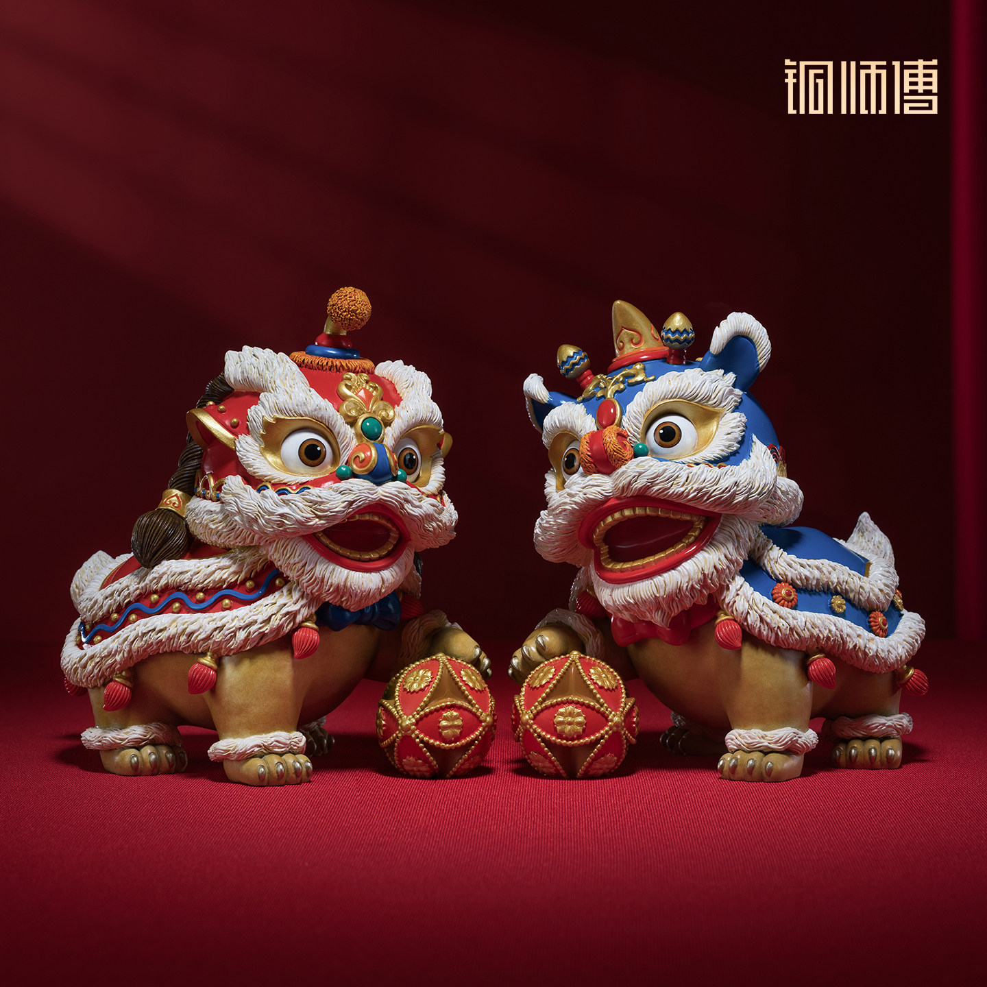 铜师傅《狮舞吉祥》国潮创意铜狮子摆件 家居装饰工艺品 乔迁礼物
