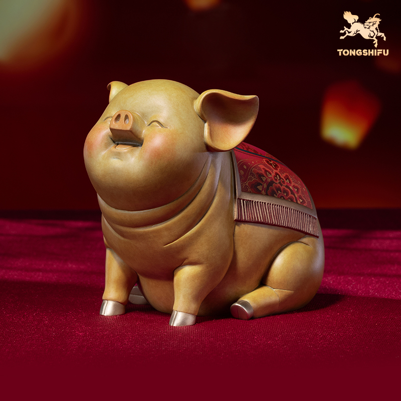 铜师傅铜摆件《福猪临门》