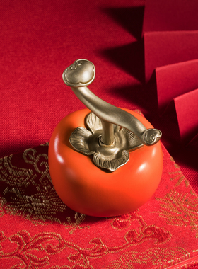 铜师傅《柿事如意》铜柿子摆件