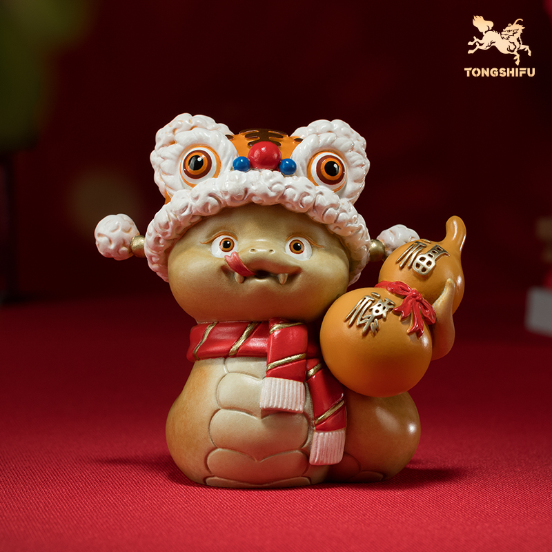 铜师傅《祥蛇纳福》客厅桌面蛇年铜摆件 家居装饰品 蛇年吉祥物