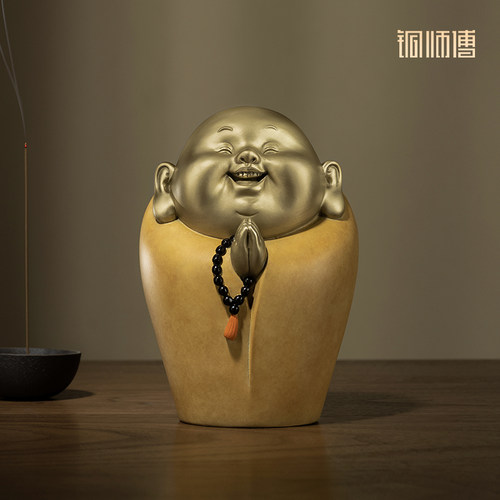 铜师傅《知足者常乐》弥勒摆件