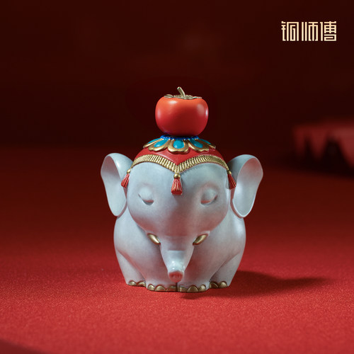 铜师傅《心想事成》铜大象摆件