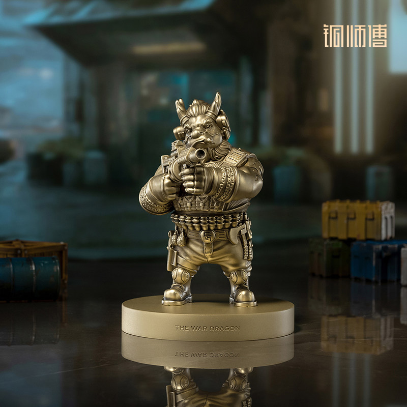 铜师傅《战斗龙》客厅桌面铜龙摆件 家居装饰工艺品