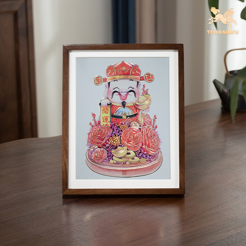 铜雕画《财神到（桌面）》