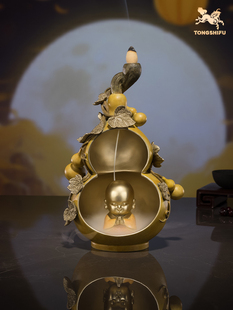 富禄铜师《我心致佛》客厅桌面铜葫芦饰品家装工艺品