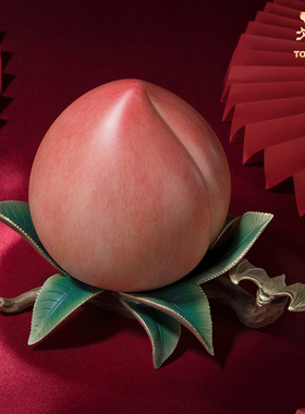 铜师傅《福寿》客厅桌面寿桃 仙桃 蟠桃铜摆件家居装饰品乔迁礼物