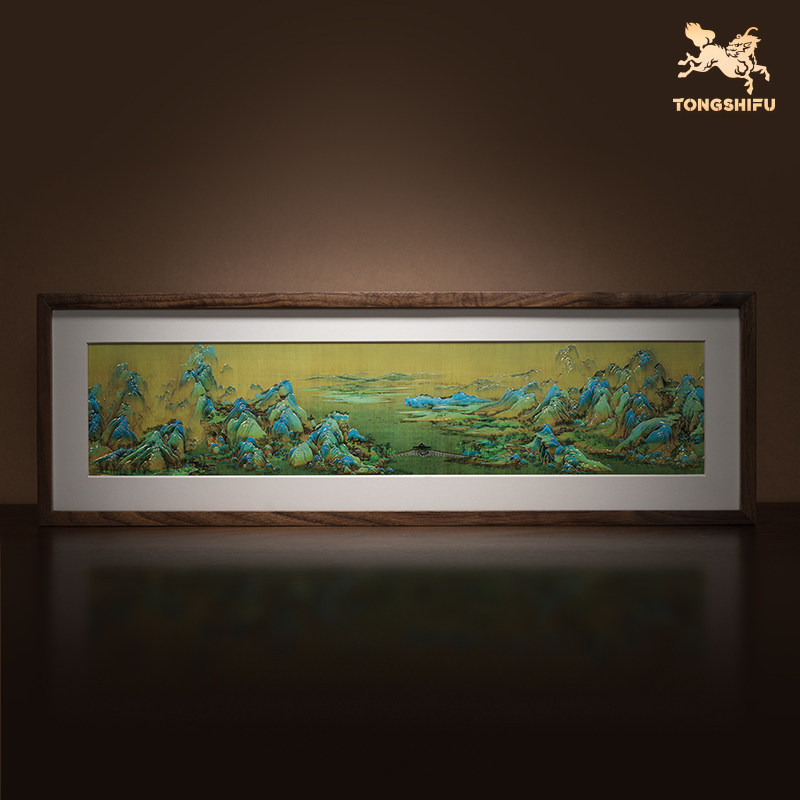 铜师傅 手工錾刻 铜雕画 《千里江山之秀丽山河（桌面）》装饰画怎么看?