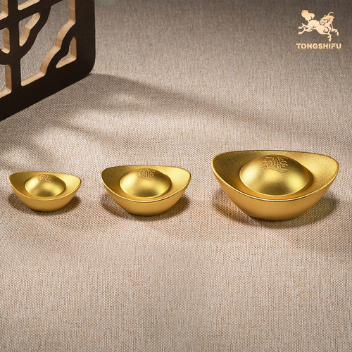 铜师傅《真金鎏镀实心铜元宝》