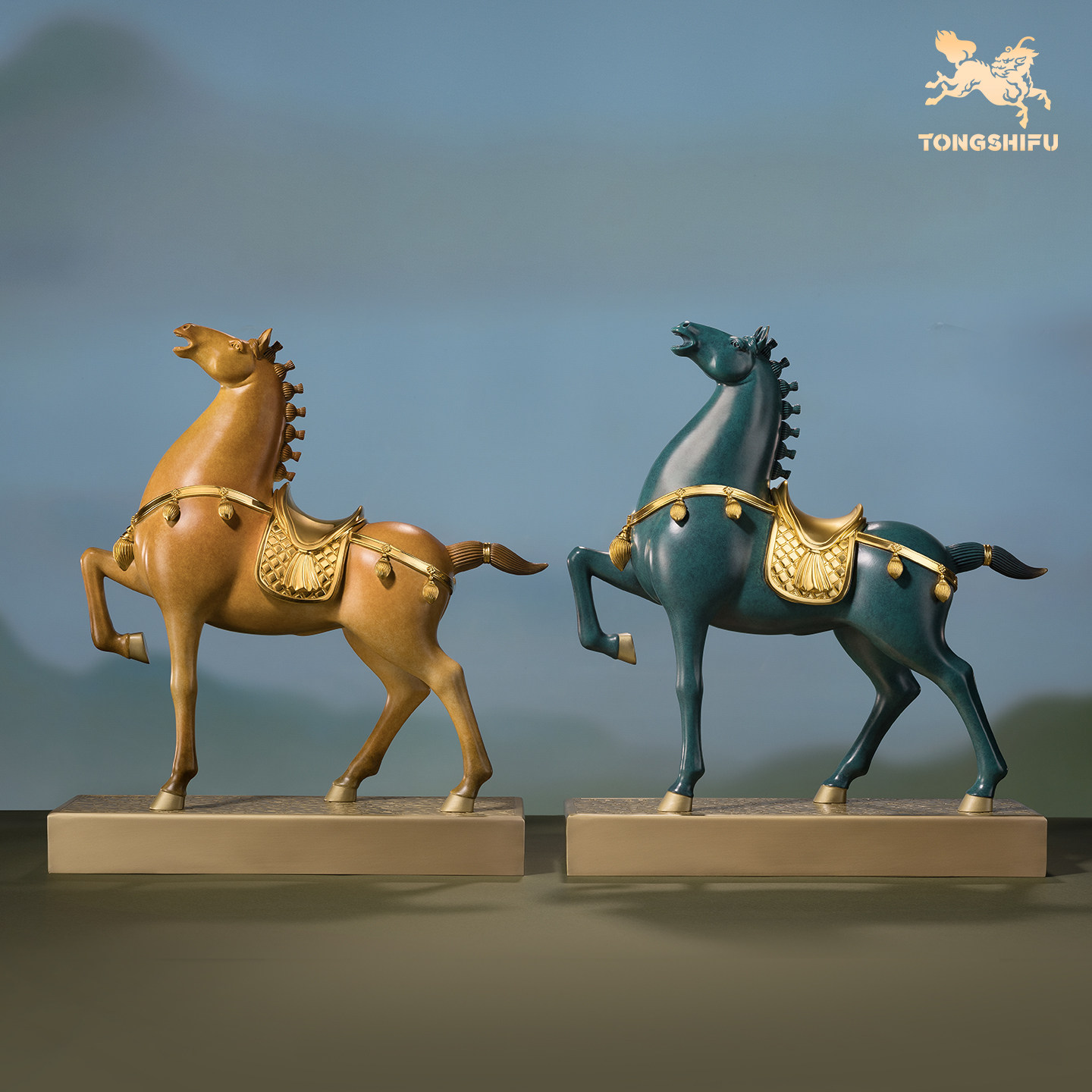 铜师傅《马到成功》客厅桌面铜马摆件 家居工艺品 送领导开业礼物