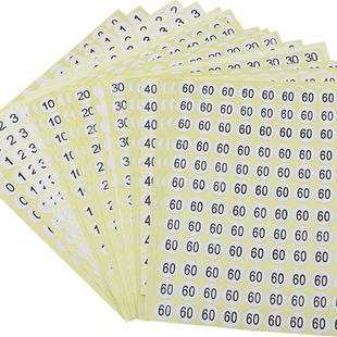 威佰盛数字标签贴纸圆形数字贴纸号码贴编号小号不干胶数字帖子号牌编码序号1-102衣服尺码号标贴13mm圆点