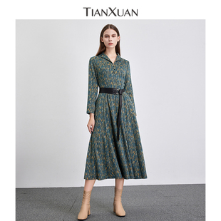 休闲高贵洋气THDD246 连衣裙法式 天轩商场同款 2024秋冬女中长款