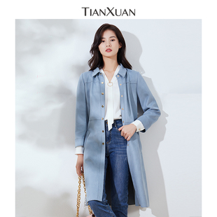 天轩商场同款风衣外套2022年新款女甜美通勤时尚减龄洛范修身版