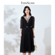 新款 天轩商场同款 早秋时髦女装 南法风穿搭氛围感V领连衣裙TGQD153