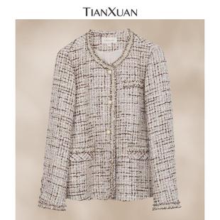天轩商场同款 女小香风外套名媛气质通勤大淑TICW043 2025春秋新款