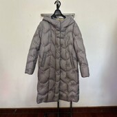 女中长款 天轩商场同款 冬季 羽绒服灰色绣花白鹅绒连帽保暖TJDY259