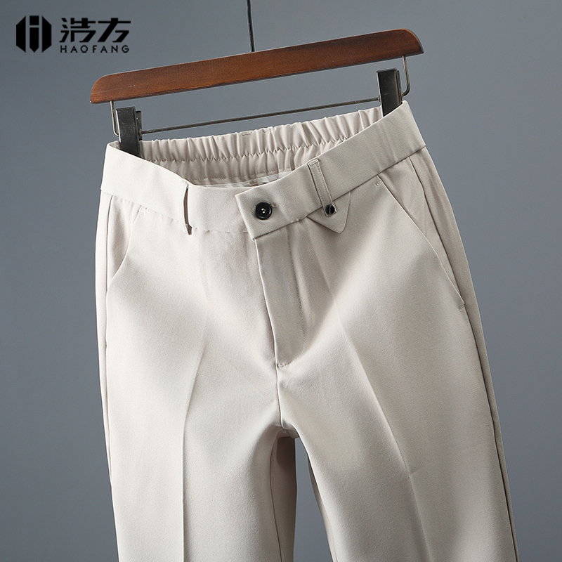 浩方2025夏季新款九分裤英伦风小西裤商务休闲男裤韩版修身小脚裤