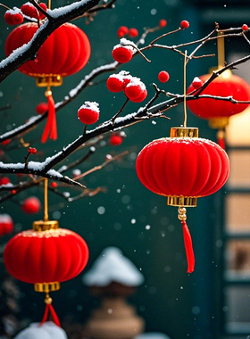 小红灯笼挂饰2026新款新年过年大门口乔迁之喜喜庆绿植装饰品挂件