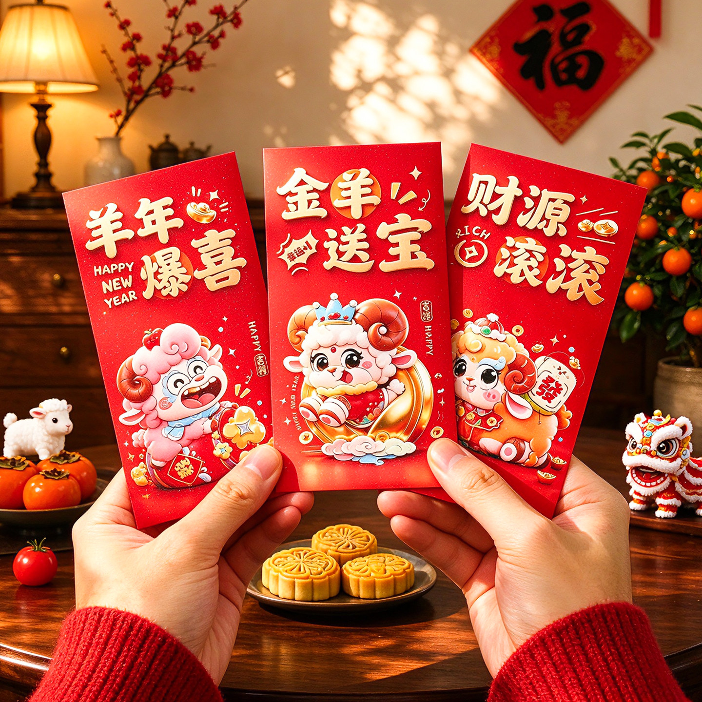 2027新款羊年新年红包袋通用款春节儿童压岁钱包过年喜庆利是封包